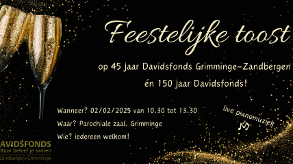 Feestelijke toost op 45 jaar Davidsfonds Zandbergen-Grimminge